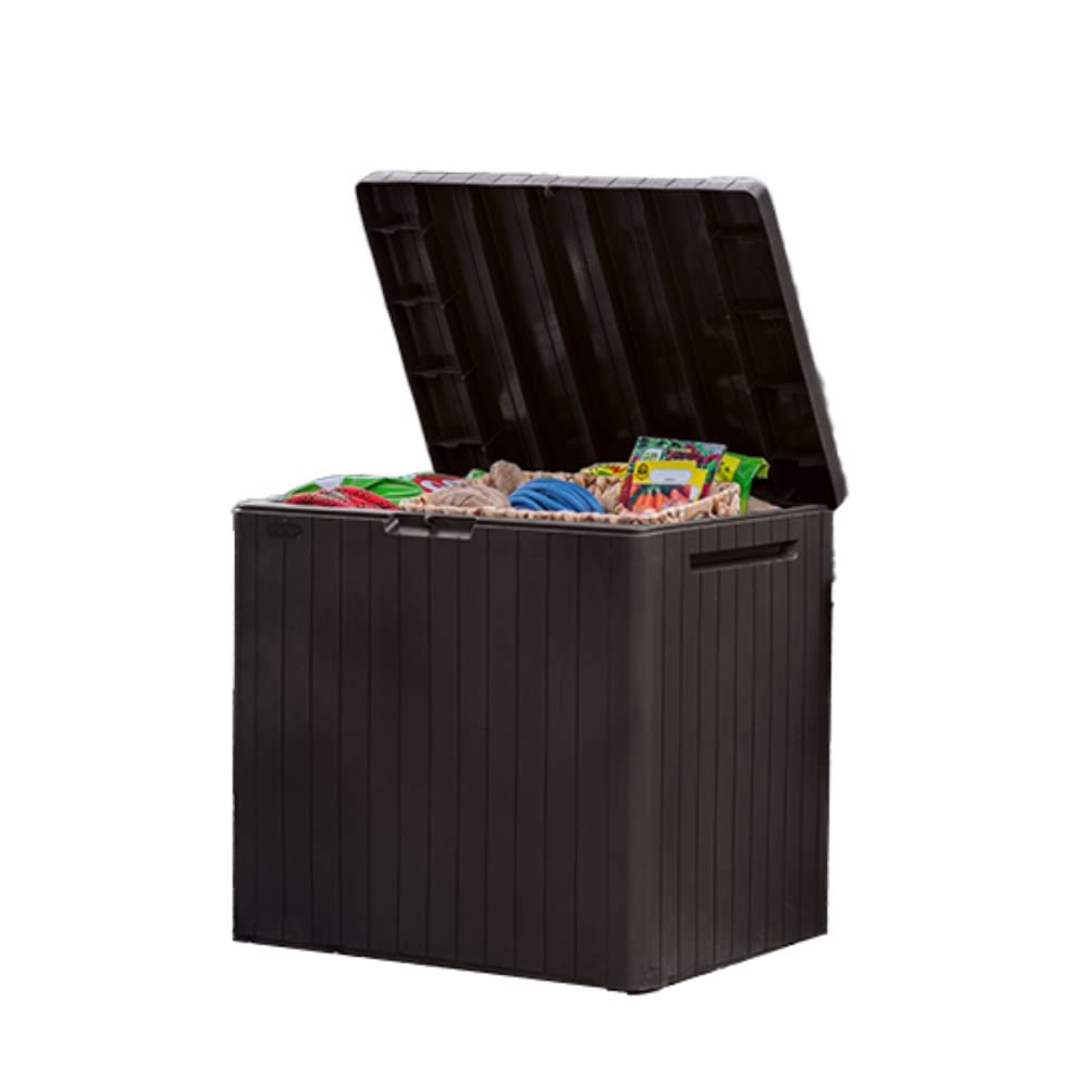 Keter City 30 Gal Outdoor Storage Box and Patio Side Table