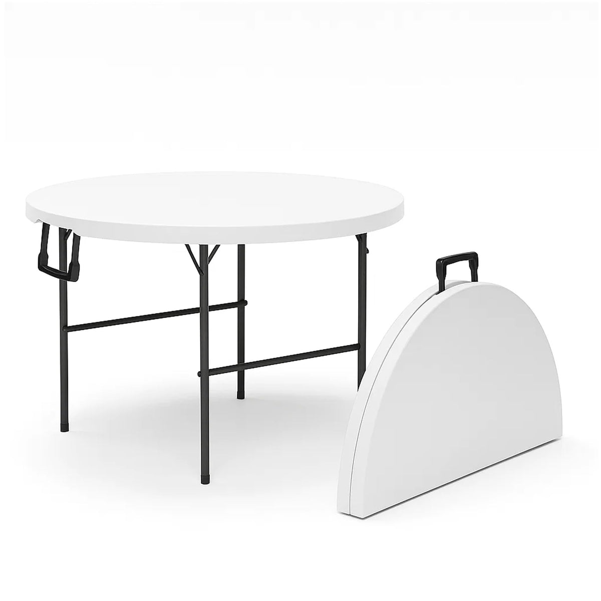 Our Modern Space 8 Feet Foldable Table with Built in Handle & Steel Legs | 8 FT Heavy Duty Portable | Perfect for Party, Dining, Wedding, Events, Picnic Indoor, Outdoor, Camping, Temporary - 8 Foot