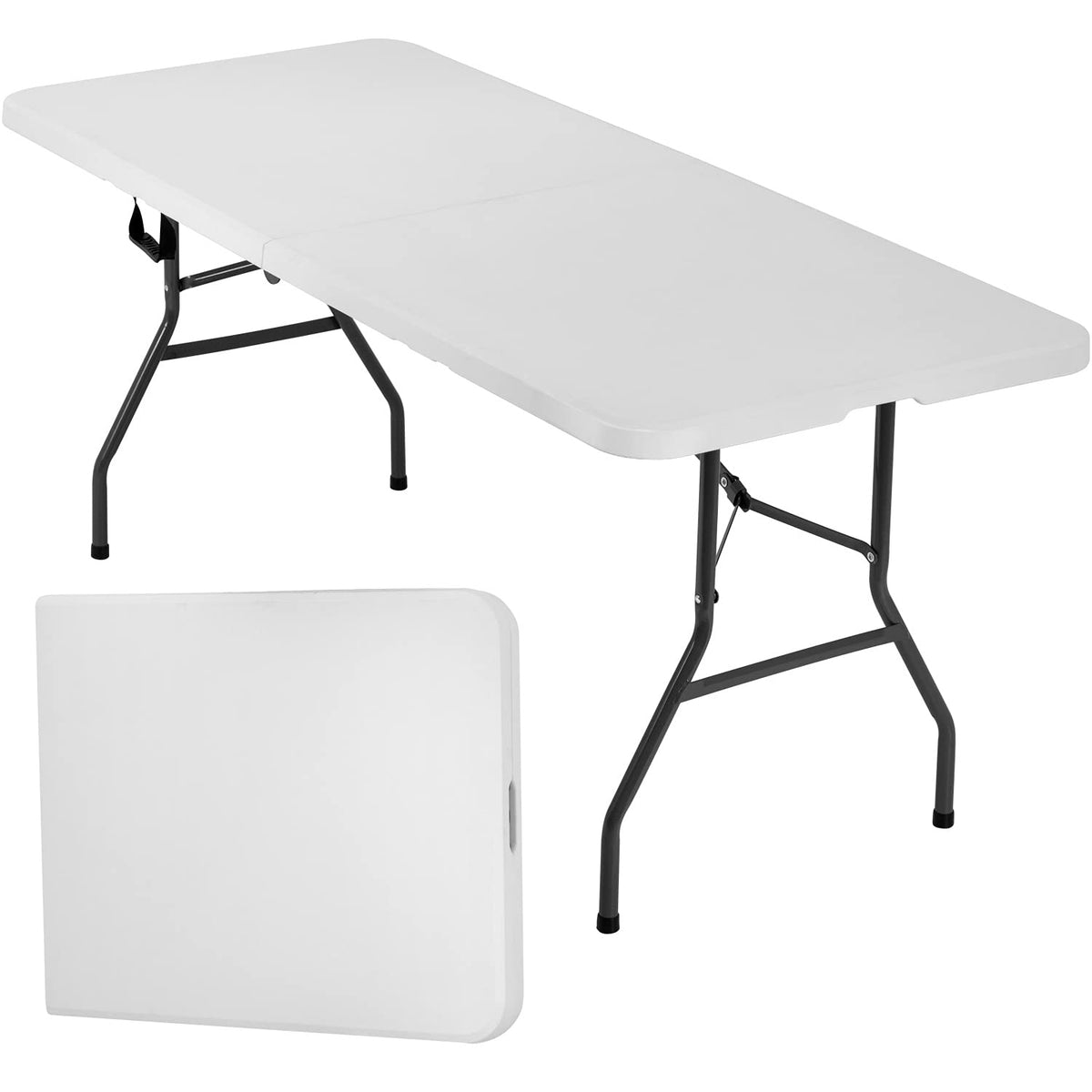 FDW | 34" Folding Table | White | Portable Plastic Table