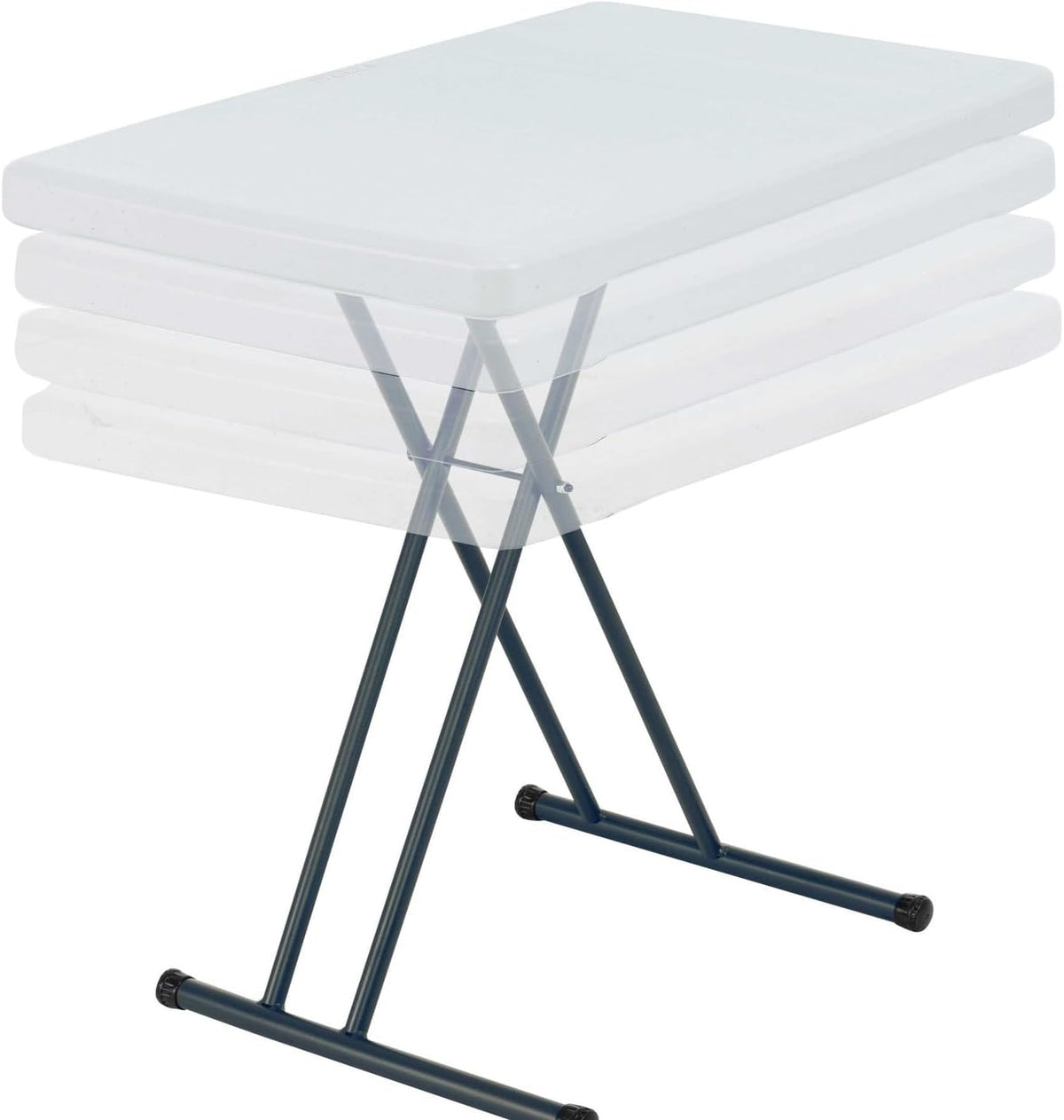 Lifetime 28241 Adjustable Folding Laptop Table TV Tray, 30 Inch, White Granite