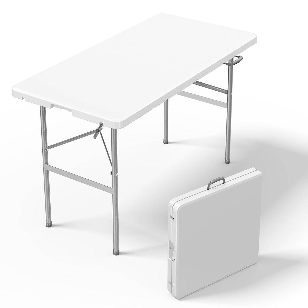 DUMOS 6 FT Folding Picnic Table, Portable Plastic Table, Easy to Keep
