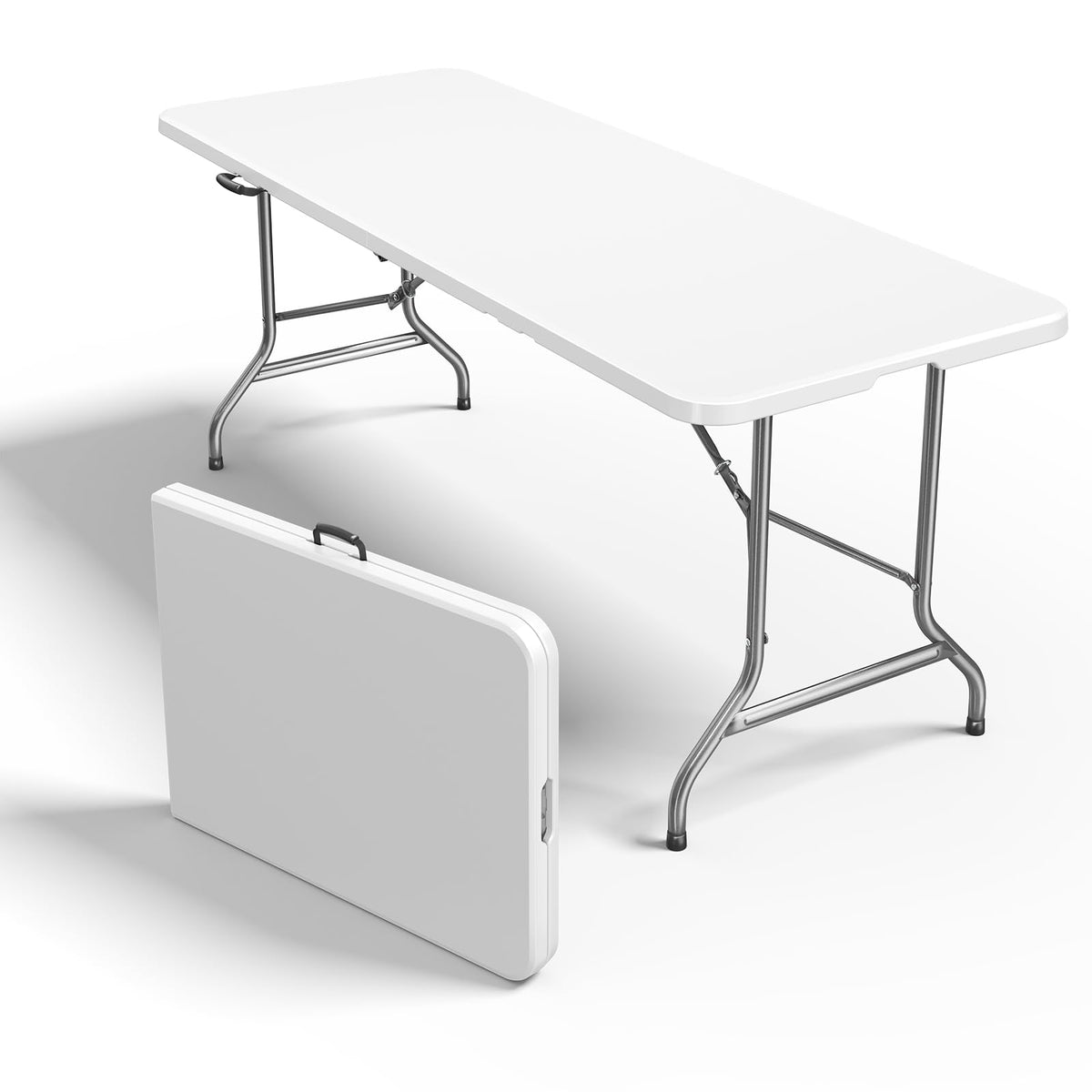Sweetcrispy 6 FT Folding Picnic Table, Easy to Fold and Store