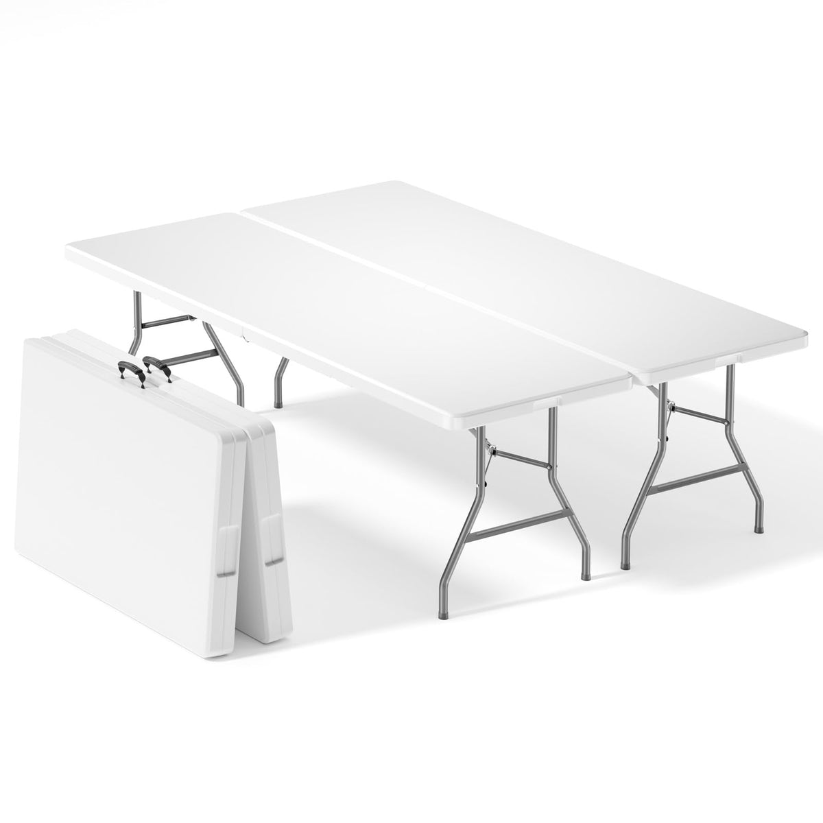 Sweetcrispy 6 FT Folding Picnic Table, Easy to Fold and Store