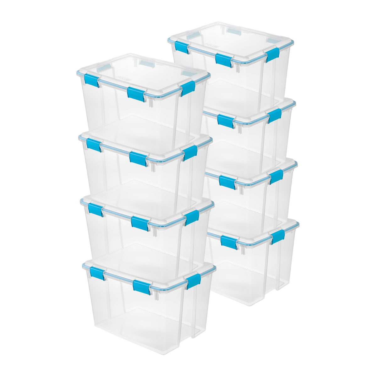 Sterilite Gasket Storage Box with Lids for Home & Office, 37 Quart, 4-Pack