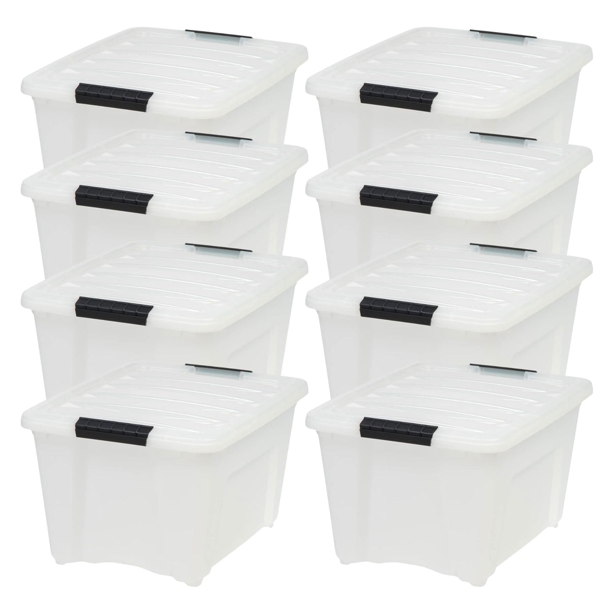 IRIS USA 2-Pack 27 Quart Storage Bins with Lids, Clear