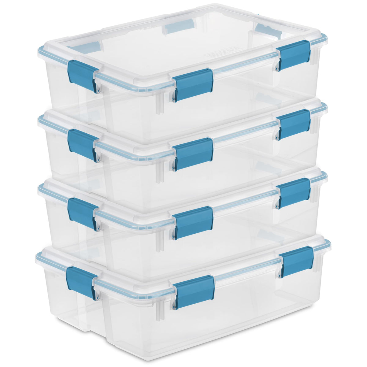 Sterilite Gasket Storage Box with Lids for Home & Office, 37 Quart, 4-Pack