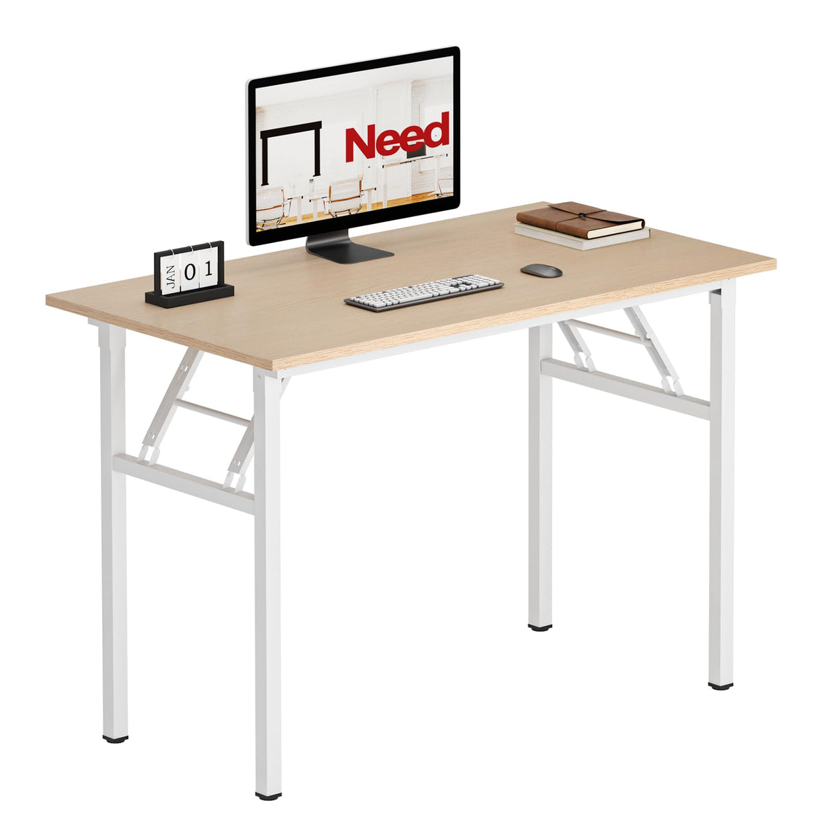 Need Small Computer Desk 31.5x15.7 Inch Folding Home Office Table Teak