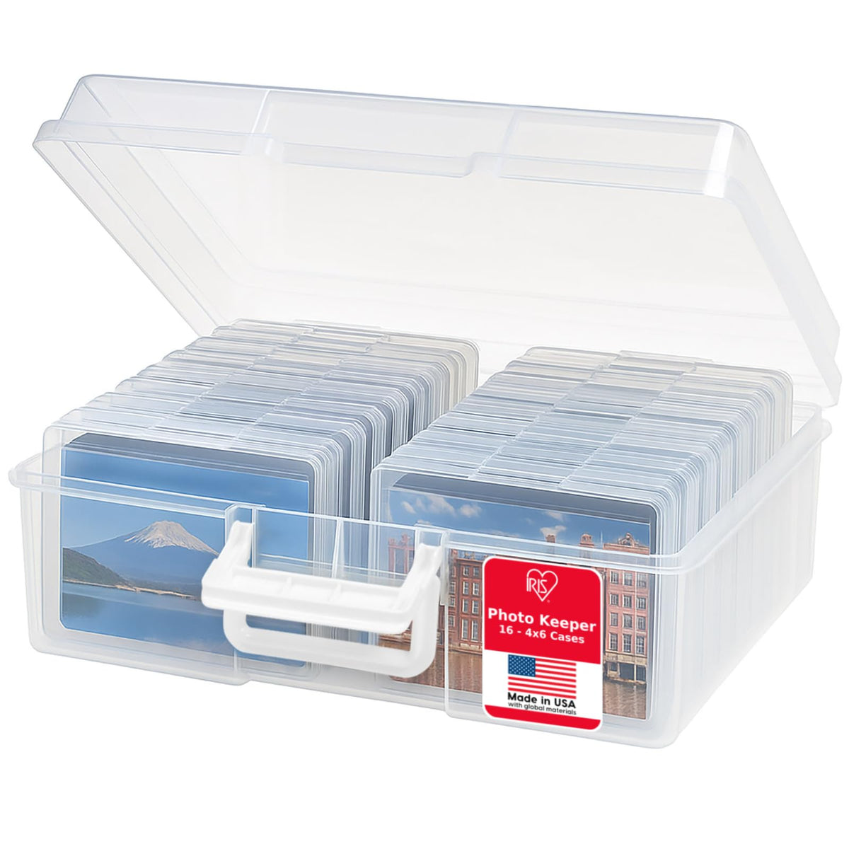 IRIS USA Photo Storage Box |Made in USA| 16 Cases - Clear