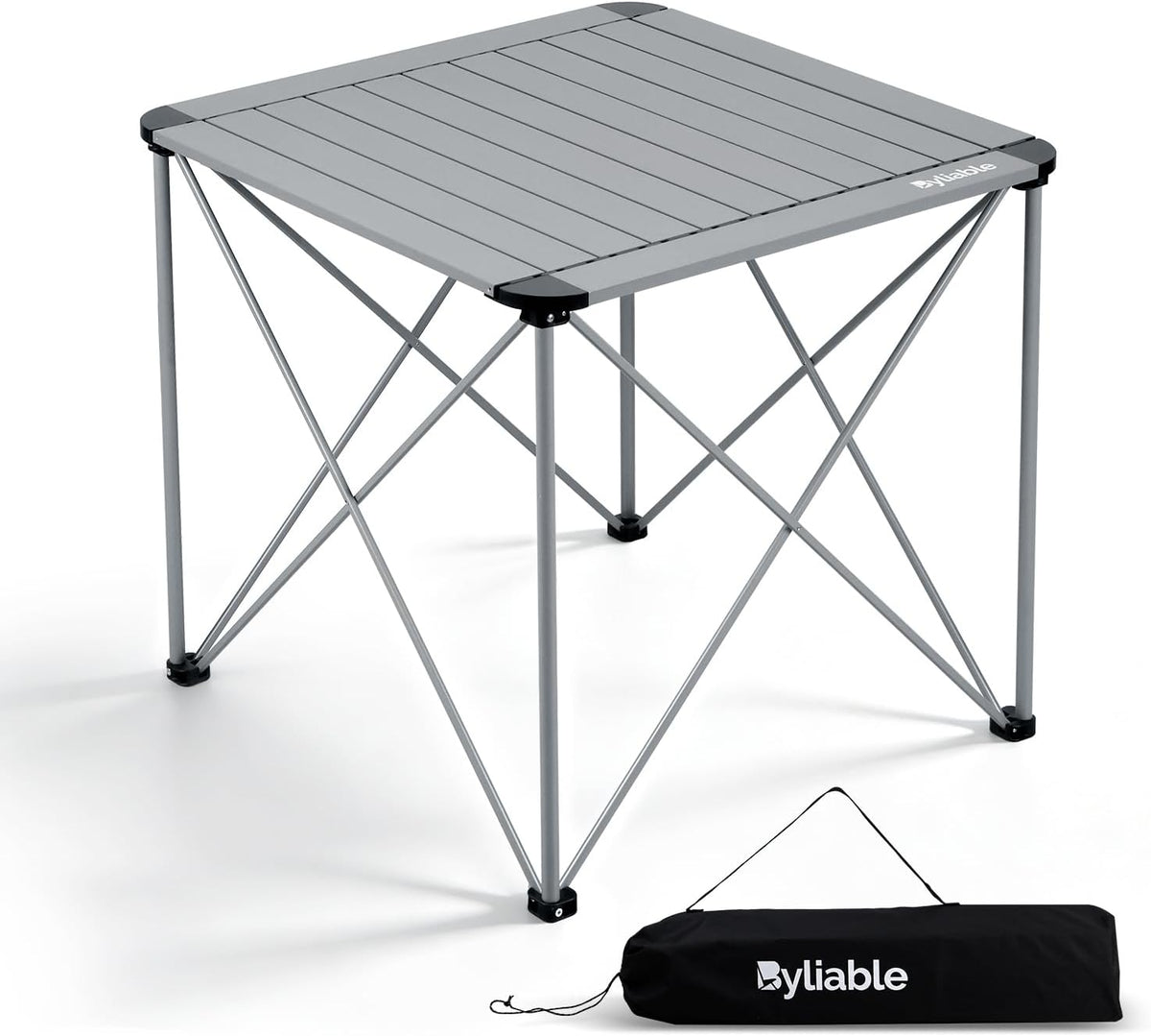 Byliable Camping Square Folding Table, Portable Aluminum Table, Titanium