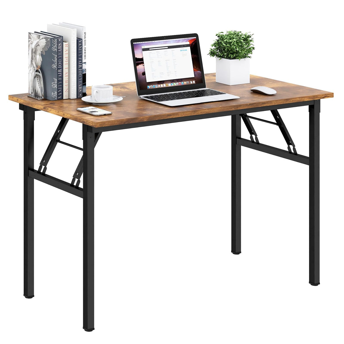Need Small Computer Desk 31.5x15.7 Inch Folding Home Office Table Teak