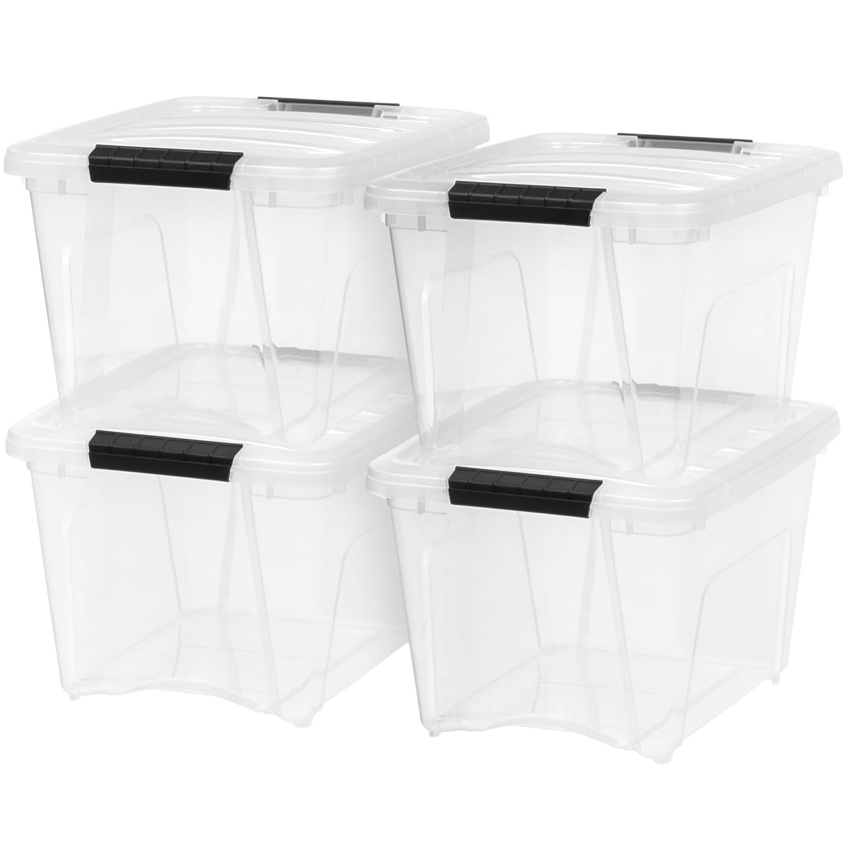IRIS USA 4-Pack 40 Quart Storage Bins with Lids, Clear
