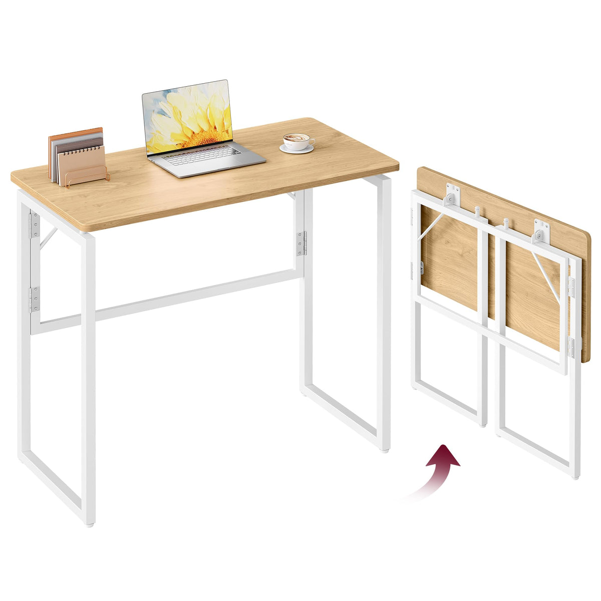 VASAGLE Folding Desk, Small Computer Desk, Foldable Table 39.4 Inch