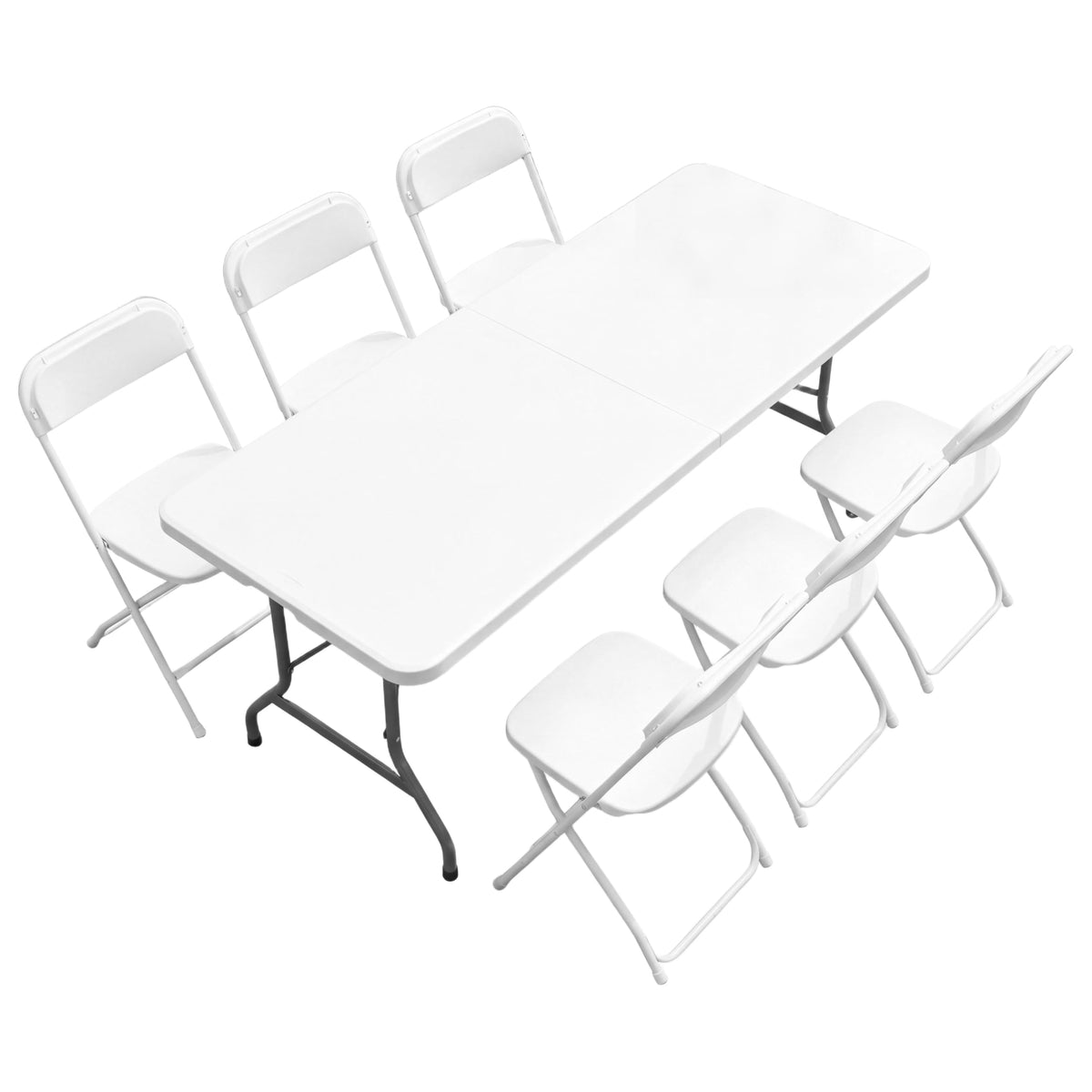 DUMOS 6 FT Folding Picnic Table, Portable Plastic Table, Easy to Keep