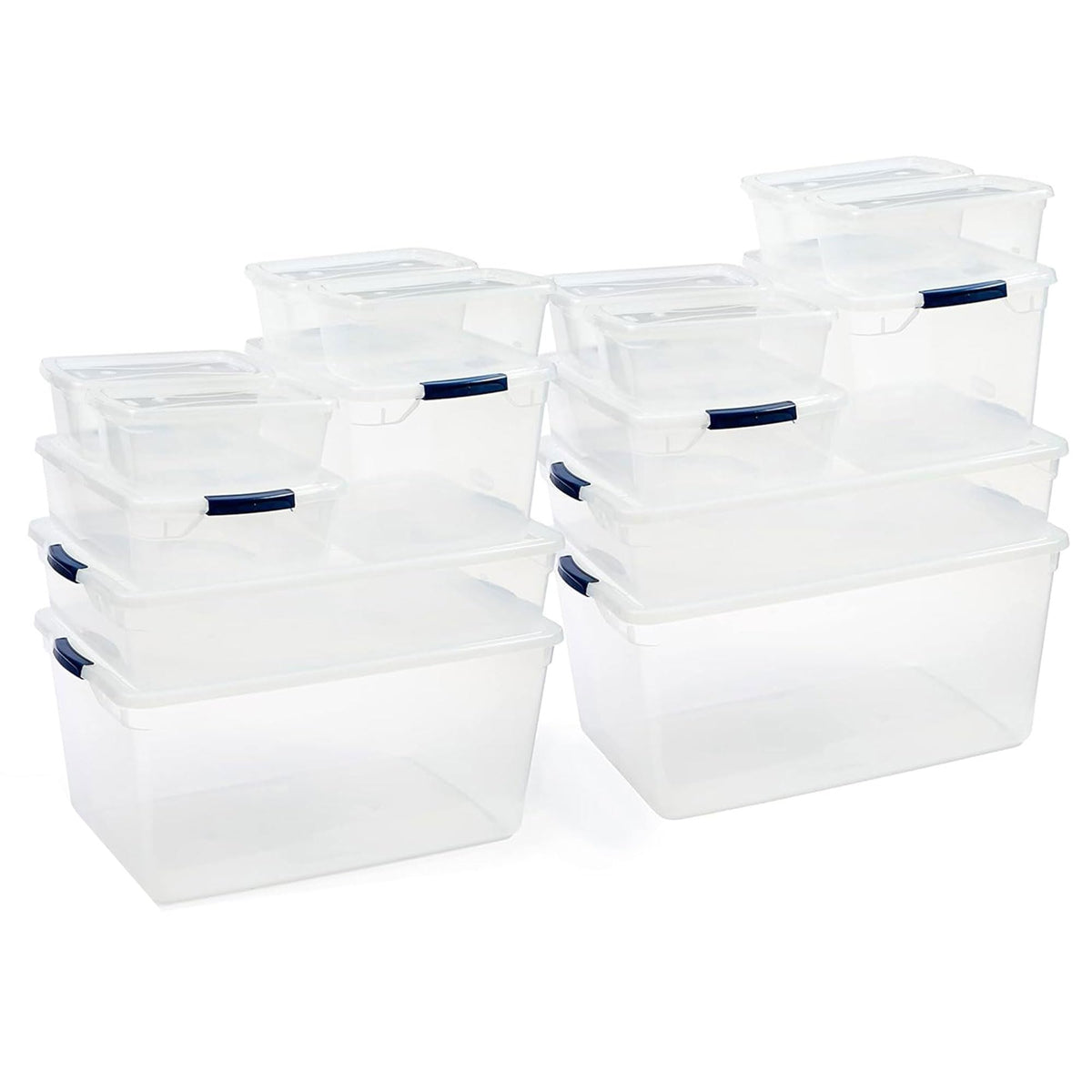 Rubbermaid Cleverstore 17 Qt Clear Storage Bins with Lids, 6 Pack