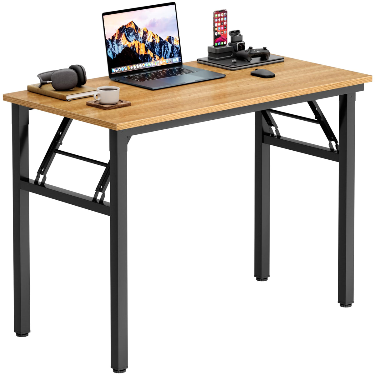 Need Small Computer Desk 31.5x15.7 Inch Folding Home Office Table Teak