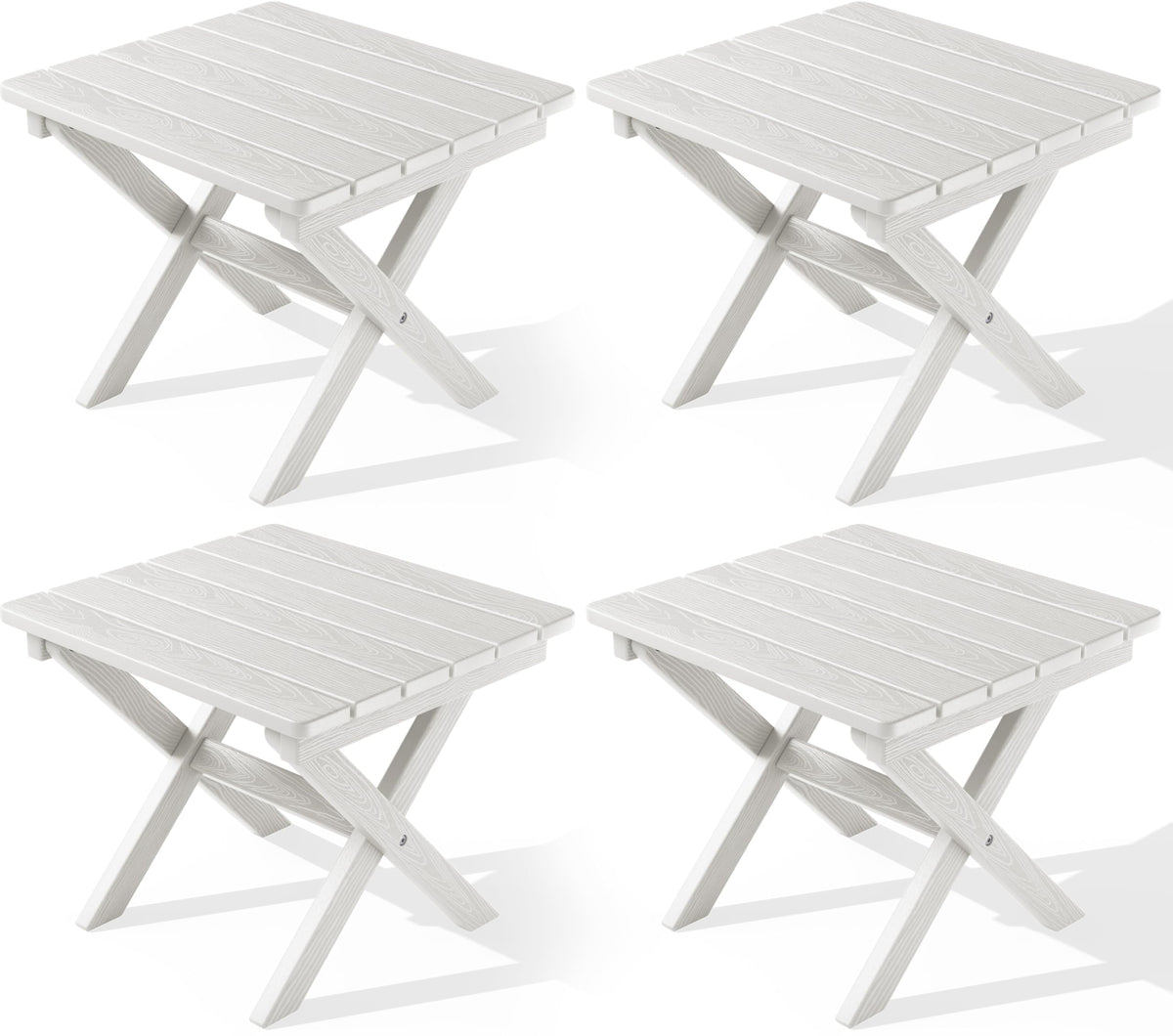 SERWALL Small Folding Side Table, HDPE Outdoor End Table, Coffee