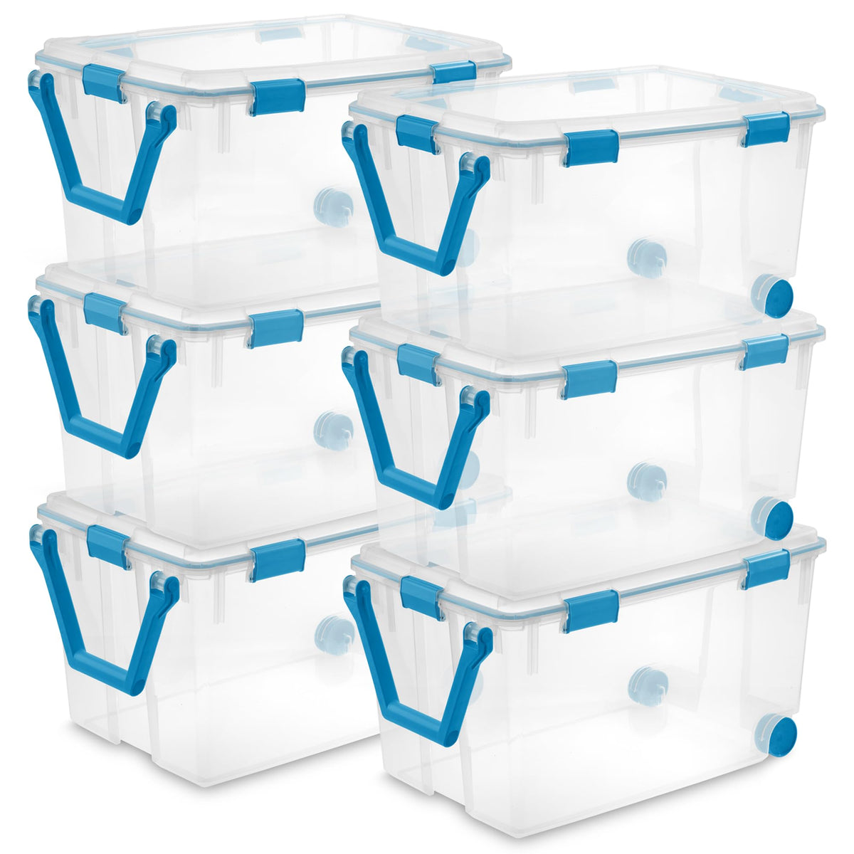 Sterilite Gasket Storage Box with Lids for Home & Office, 37 Quart, 4-Pack