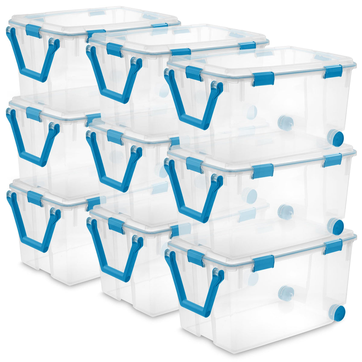 Sterilite Gasket Storage Box with Lids for Home & Office, 37 Quart, 4-Pack