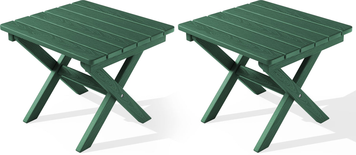 SERWALL Small Folding Side Table, HDPE Outdoor End Table, Coffee