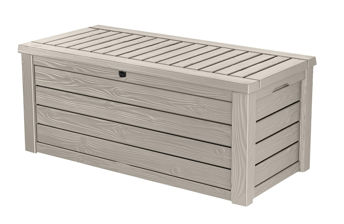 Keter Westwood Outdoor Storage Deck Box, 150 Gallon, Dark Grey
