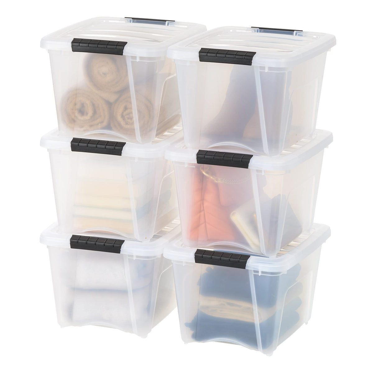 IRIS USA 4-Pack 40 Quart Storage Bins with Lids, Clear
