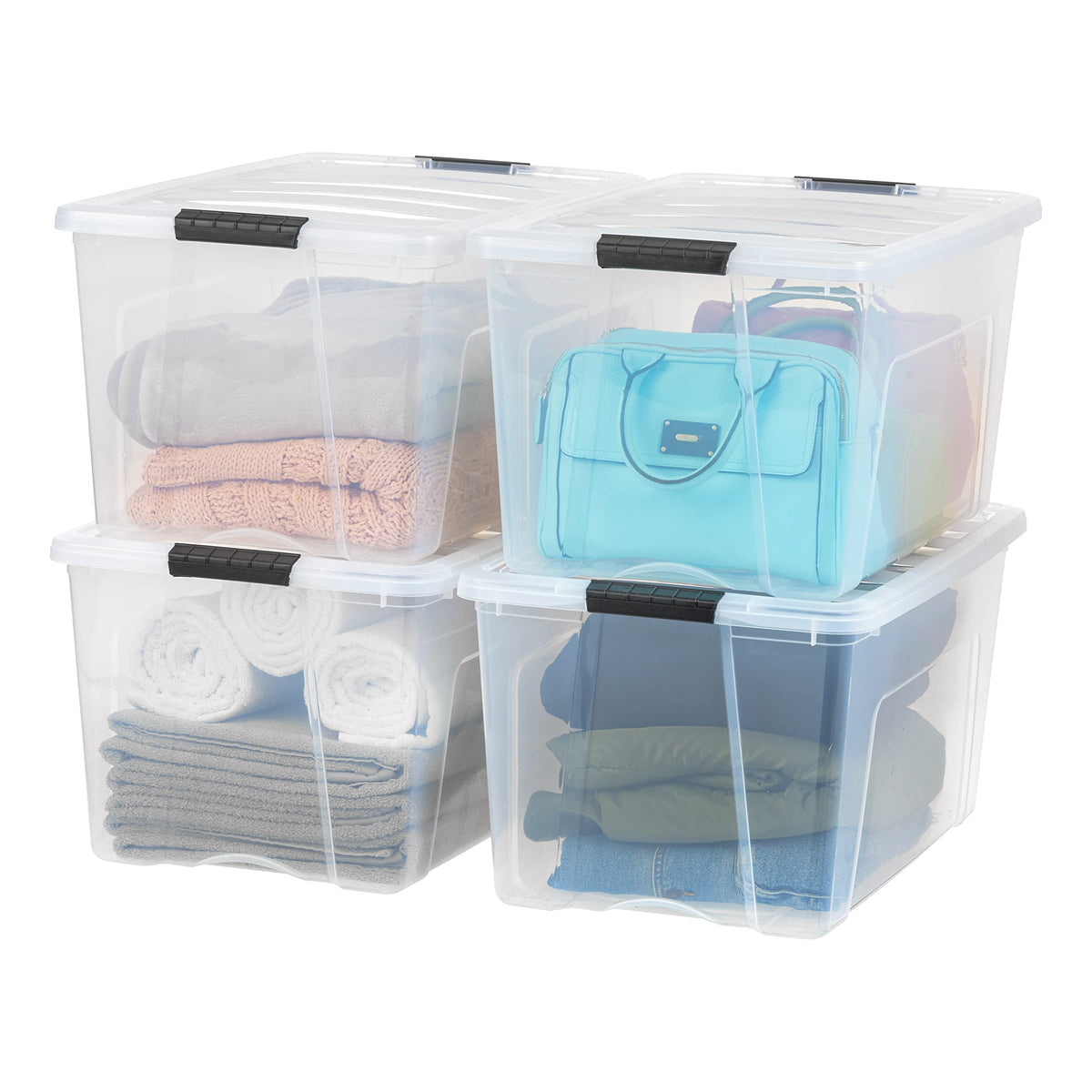 IRIS USA 2-Pack 27 Quart Storage Bins with Lids, Clear