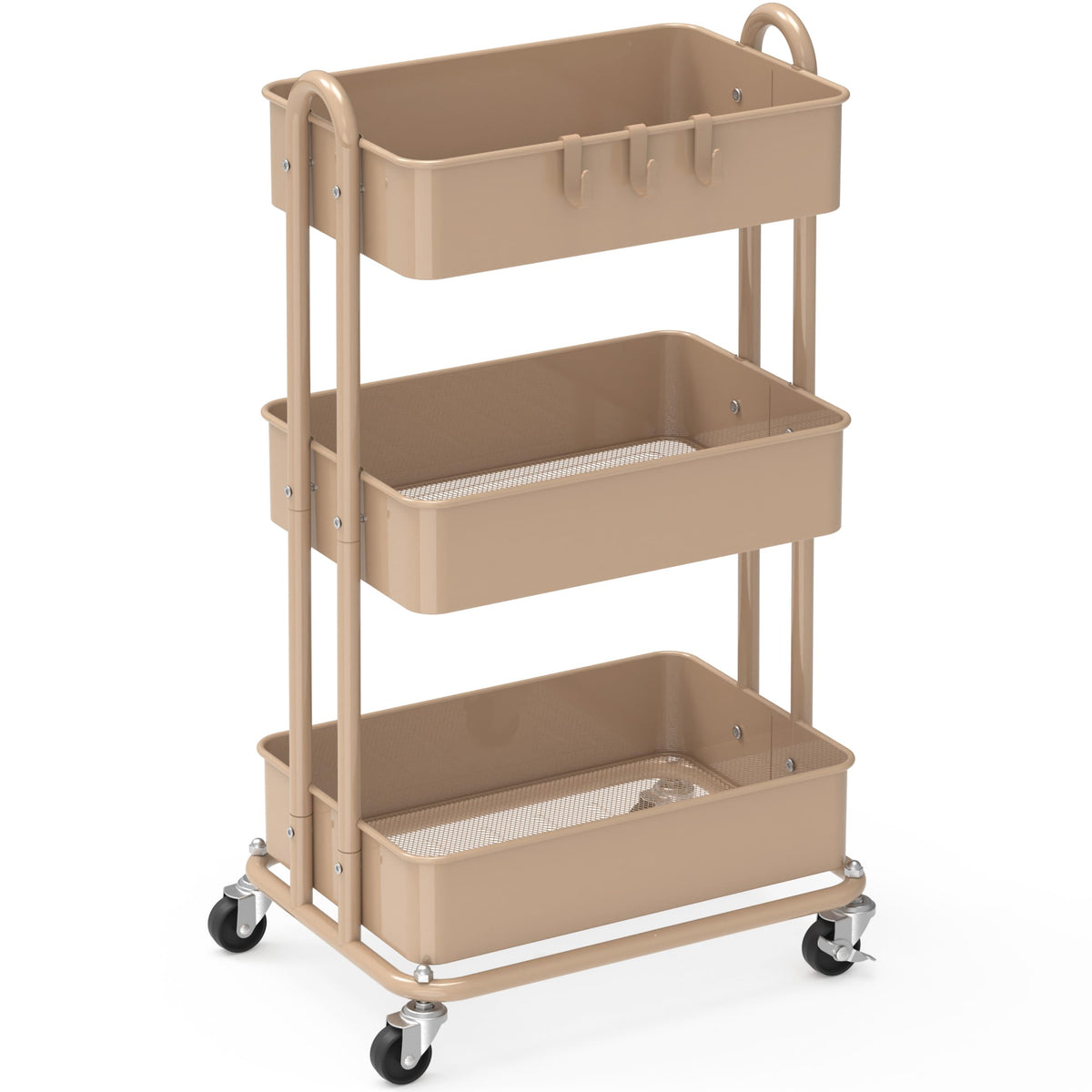 Simple Houseware 3-Tier Heavy Duty Metal Utility Rolling Cart, Navy