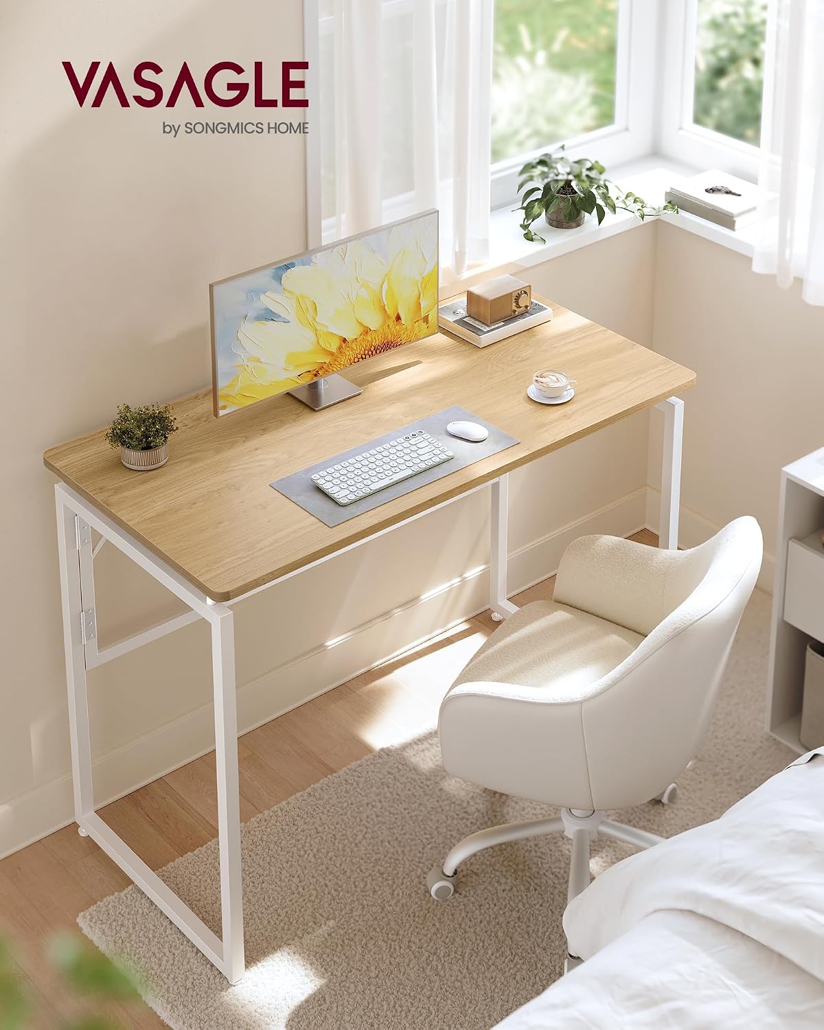 VASAGLE Folding Desk, Small Computer Desk, Foldable Table 39.4 Inch