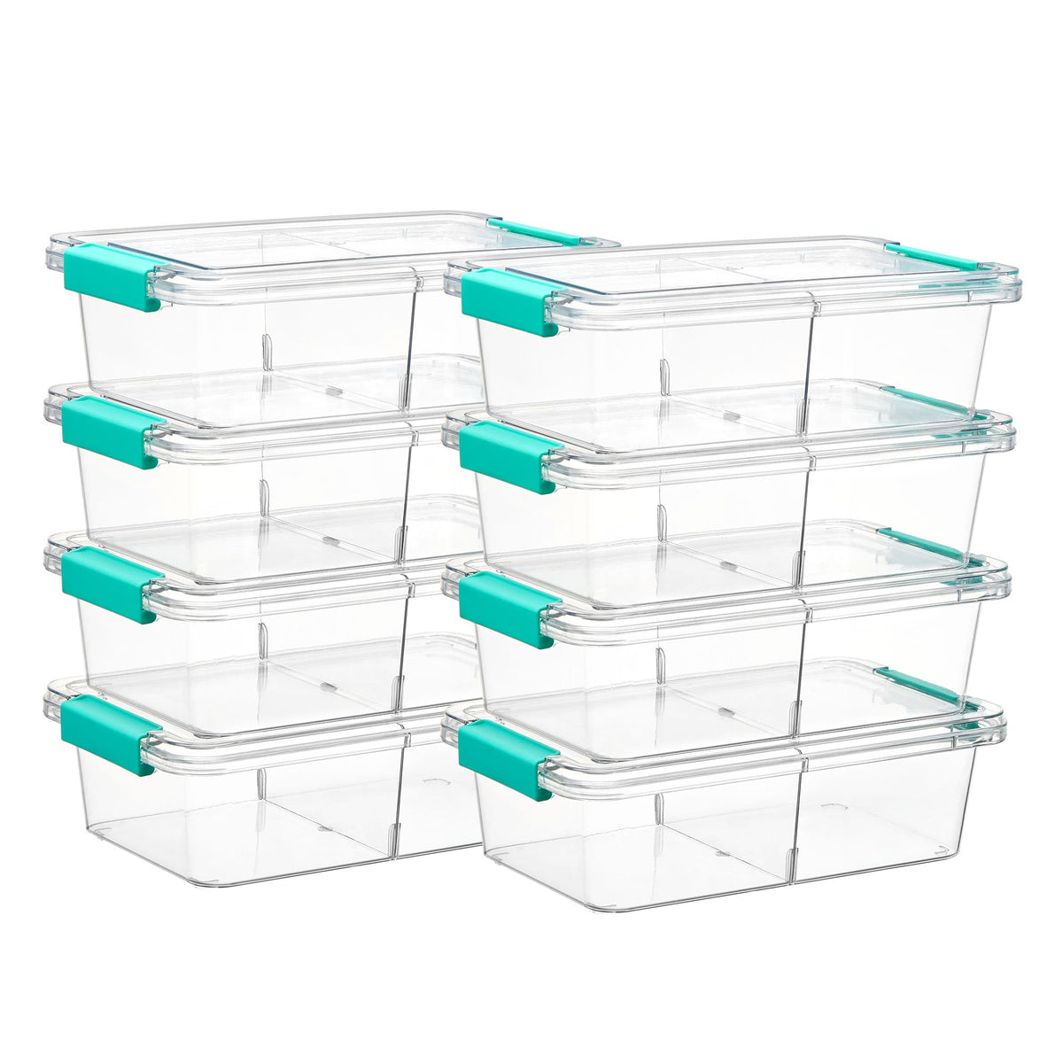 Vtopmart 4 Pack 6 Qt Plastic Storage Bins with Lids, Clear Sensory Bins
