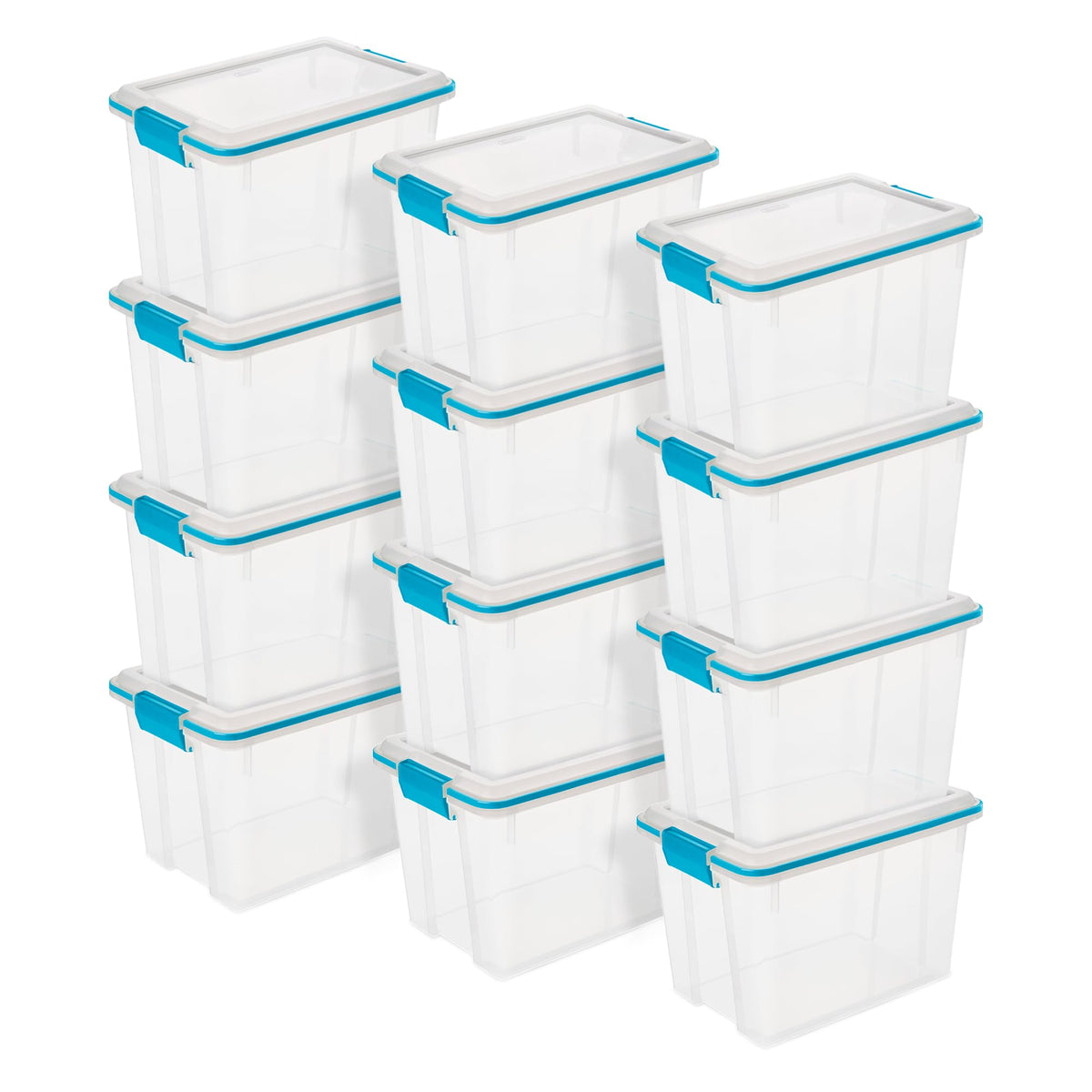 Sterilite Gasket Storage Box with Lids for Home & Office, 37 Quart, 4-Pack