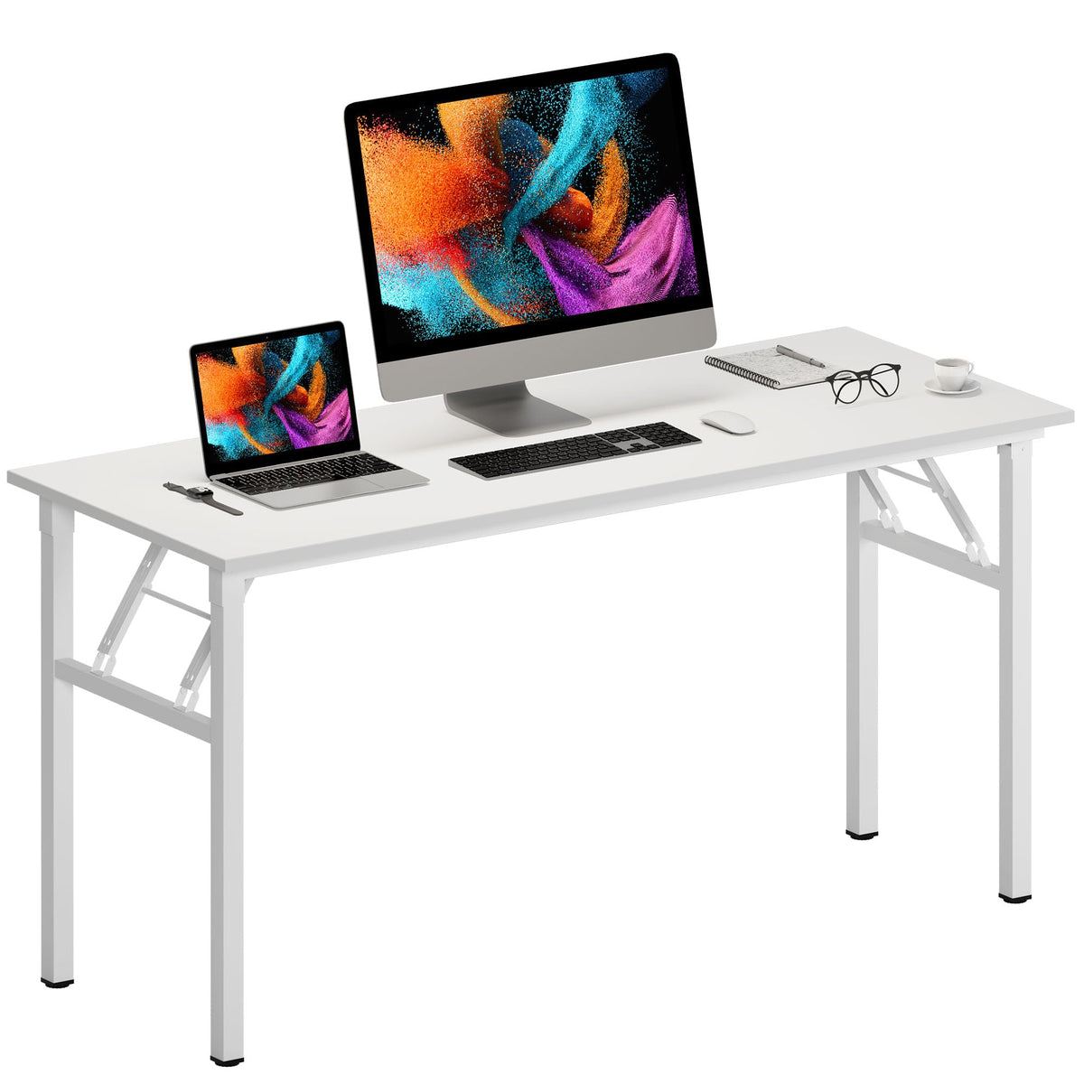 Need Small Computer Desk 31.5x15.7 Inch Folding Home Office Table Teak