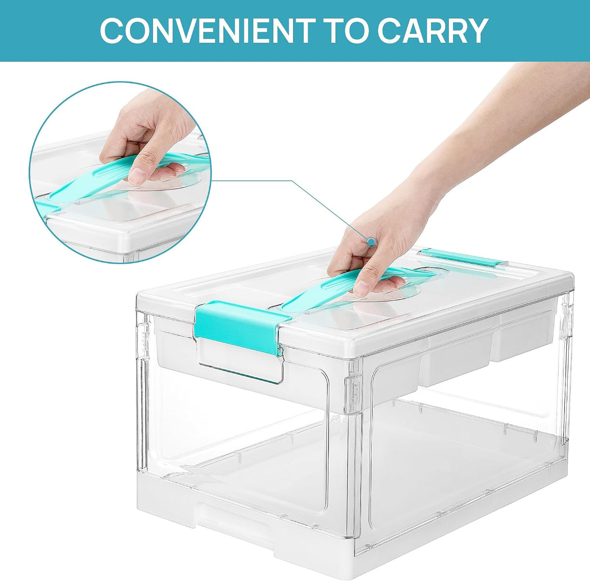 Vtopmart 24 QT Clear Storage Box with Tray & Dividers, 1 Pack–Basic