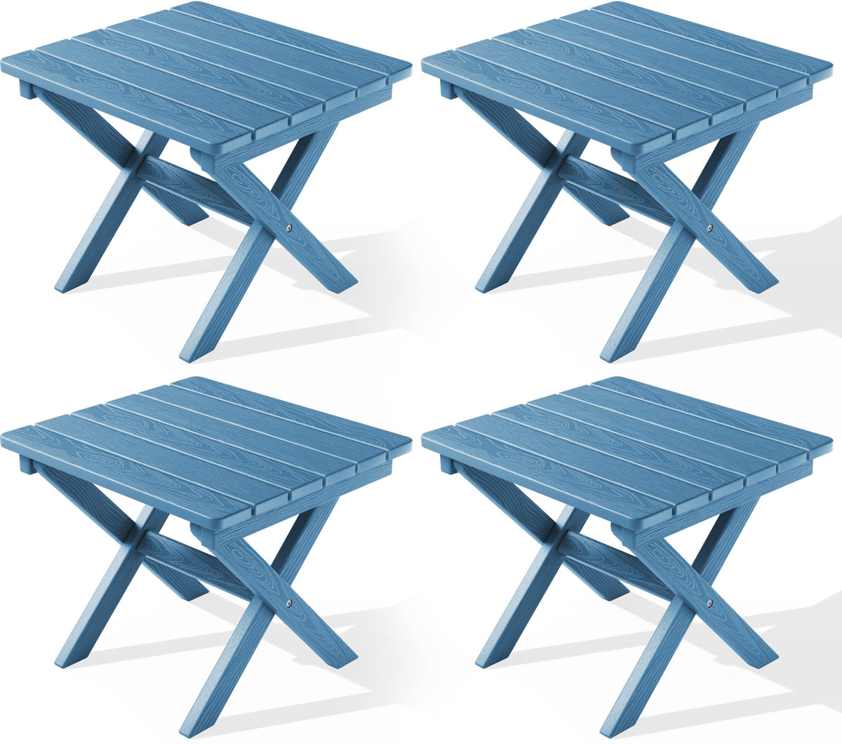 SERWALL Small Folding Side Table, HDPE Outdoor End Table, Coffee
