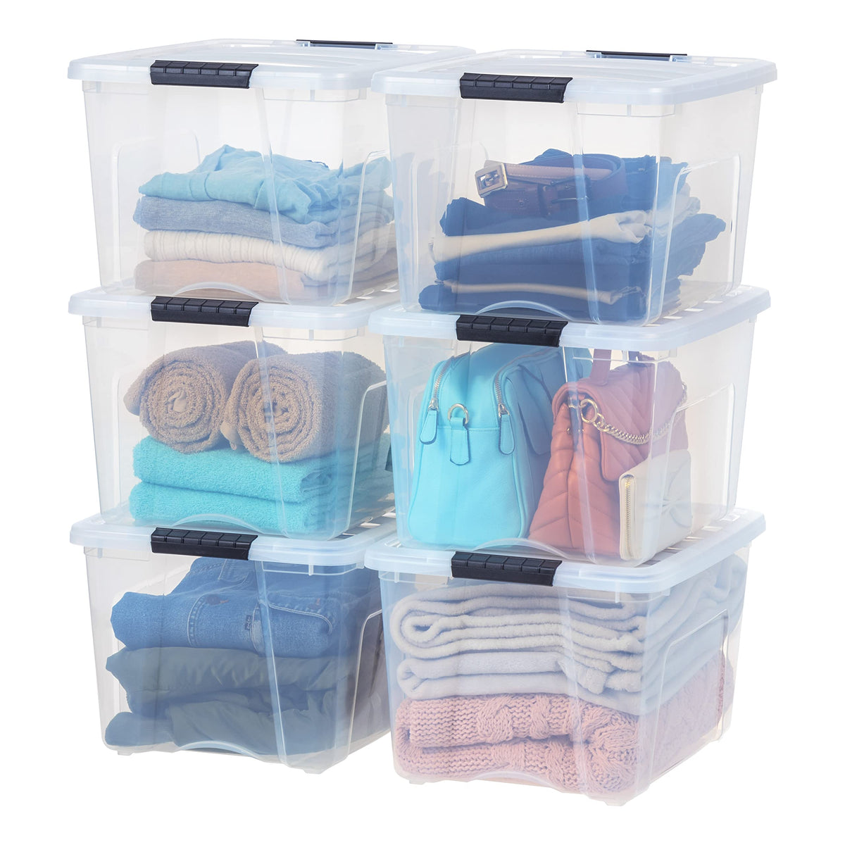 IRIS USA 4-Pack 40 Quart Storage Bins with Lids, Clear