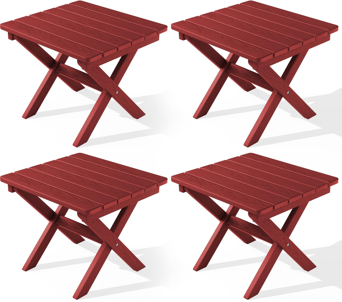 SERWALL Small Folding Side Table, HDPE Outdoor End Table, Coffee