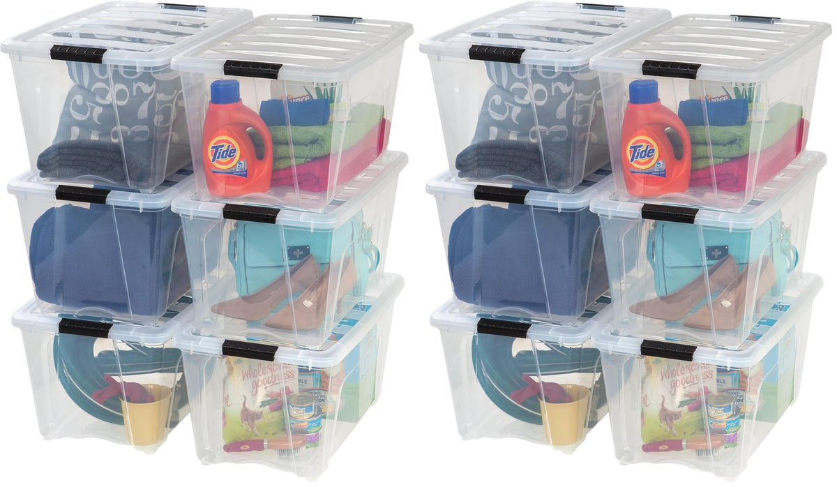 IRIS USA 4-Pack 40 Quart Storage Bins with Lids, Clear