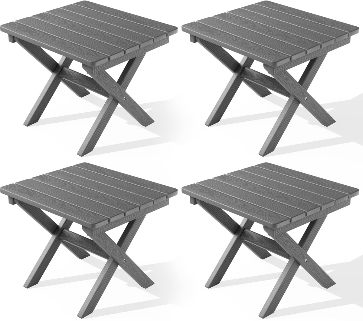 SERWALL Small Folding Side Table, HDPE Outdoor End Table, Coffee