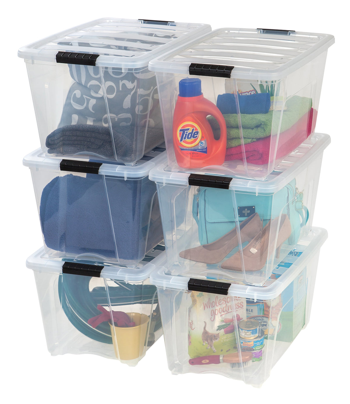 IRIS USA 4-Pack 40 Quart Storage Bins with Lids, Clear