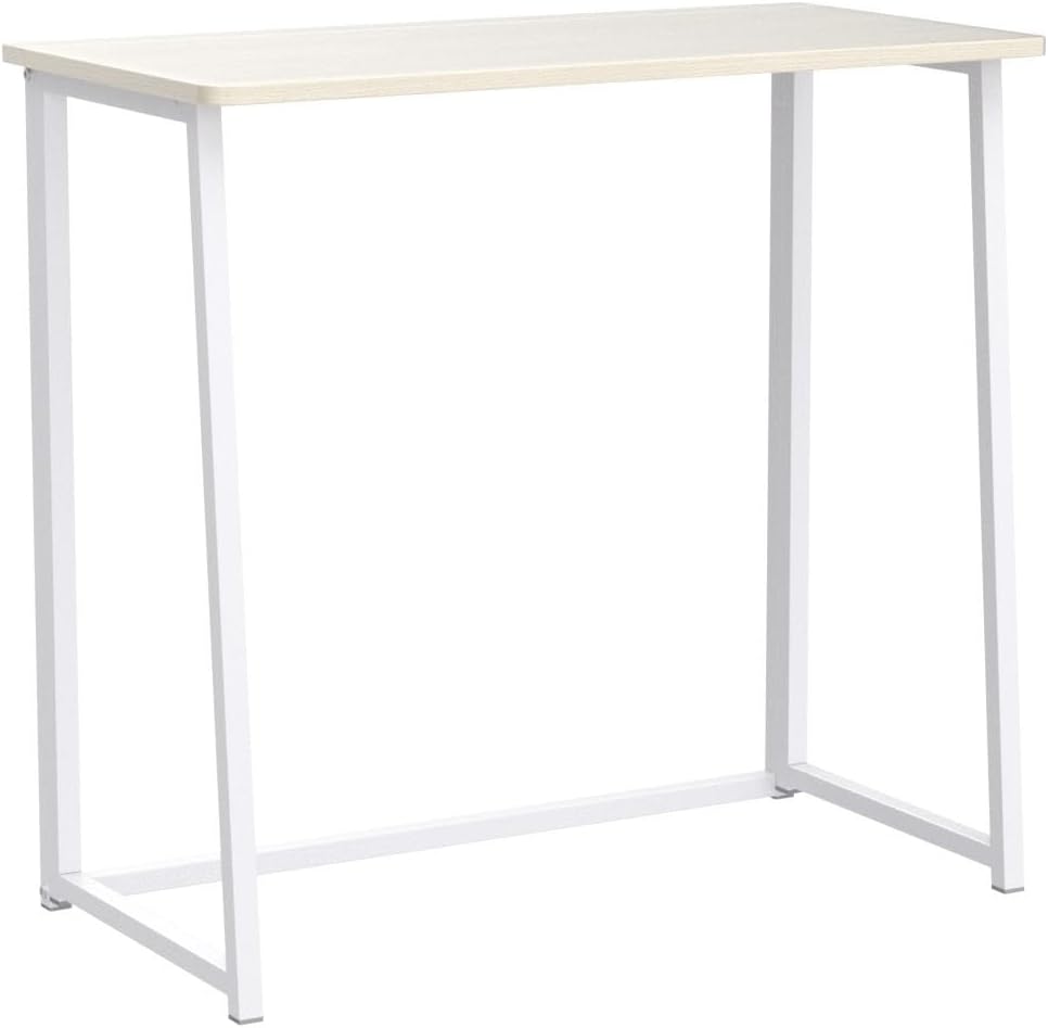 WOHOMO Folding Desk, 31.5" Foldable Computer Table for Small Spaces, Oak