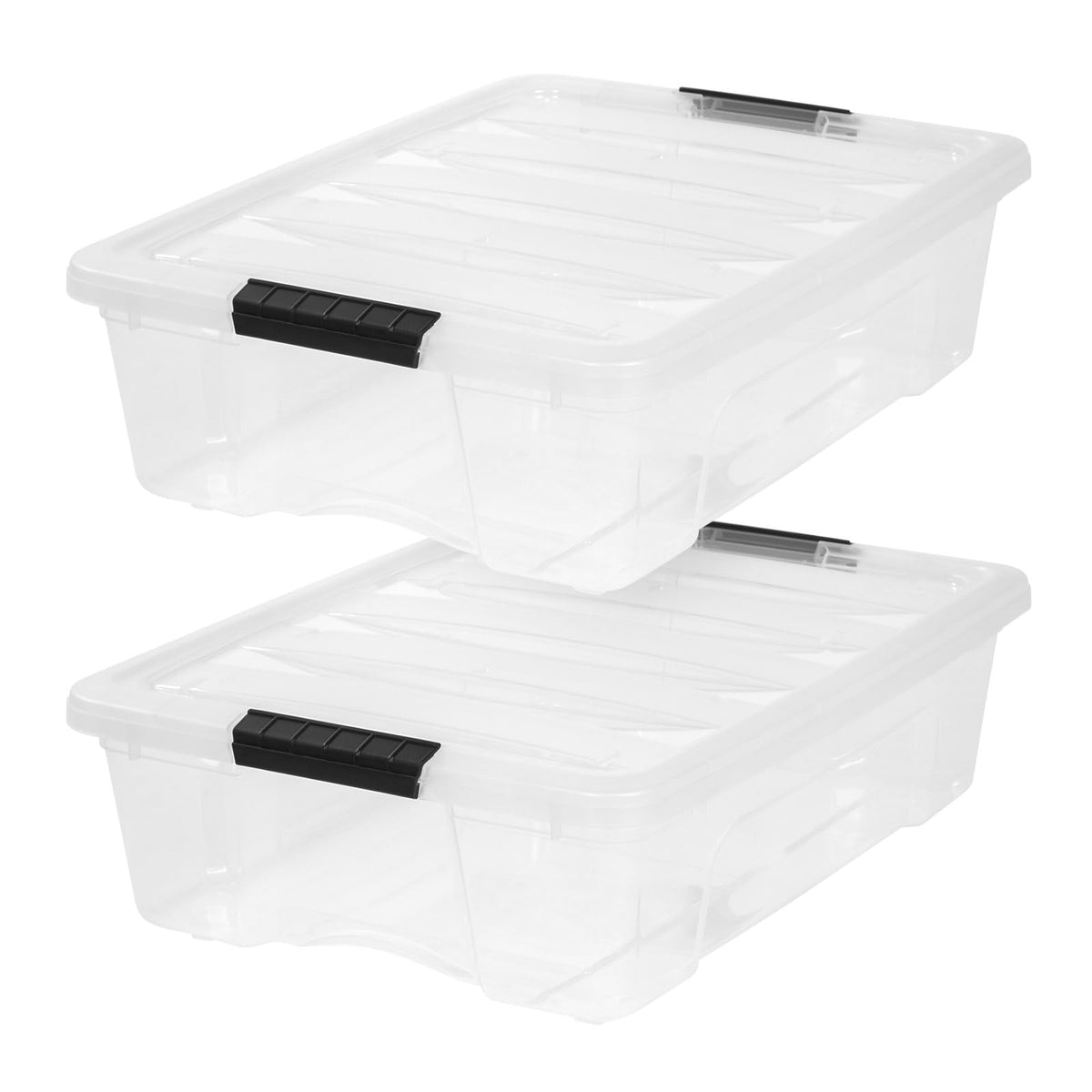 IRIS USA 4-Pack 40 Quart Storage Bins with Lids, Clear