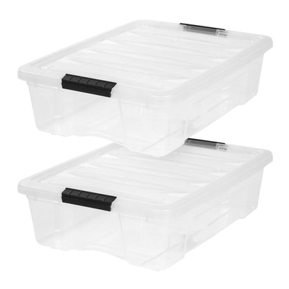 IRIS USA 4-Pack 40 Quart Storage Bins with Lids, Clear