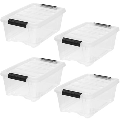 IRIS USA 4-Pack 40 Quart Storage Bins with Lids, Clear