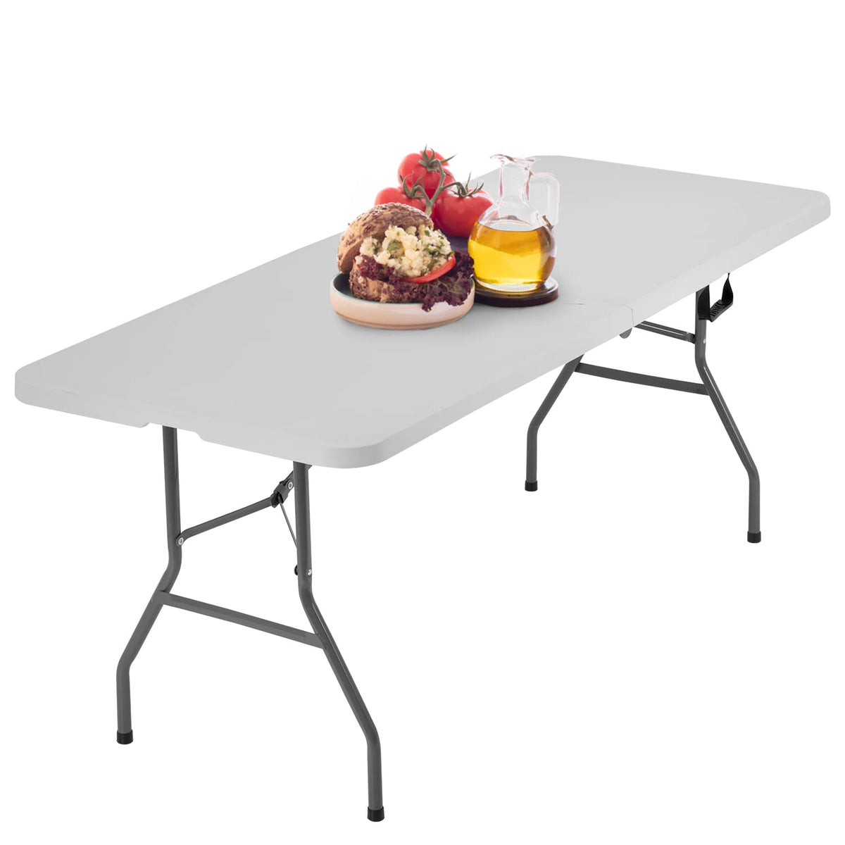 BestOffice | 4FT Folding Table | Brown Ratten | Portable Plastic Table