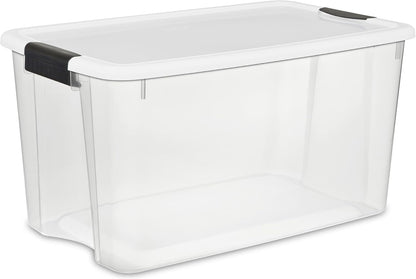 Sterilite Ultra Latch Box with Lids for Home and Office, 70 Quart, 4-Pack