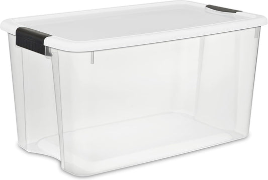 Sterilite Ultra Latch Box with Lids for Home and Office, 70 Quart, 4-Pack