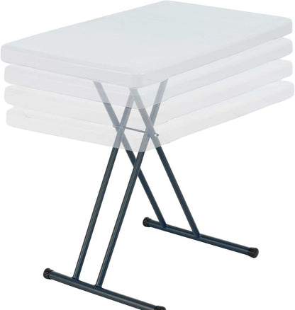 Lifetime 28241 Adjustable Folding Laptop Table TV Tray, 30 Inch, White Granite