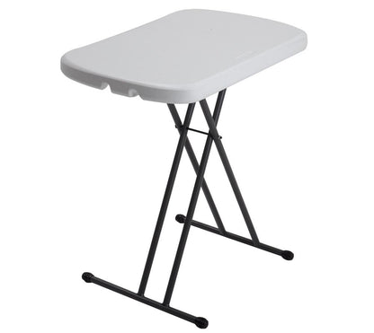 Lifetime 28241 Adjustable Folding Laptop Table TV Tray, 30 Inch, White Granite