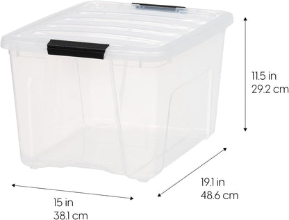 IRIS USA 4-Pack 40 Quart Storage Bins with Lids, Clear