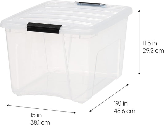 IRIS USA 4-Pack 40 Quart Storage Bins with Lids, Clear