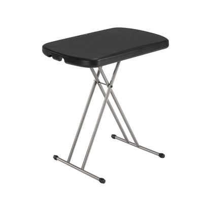 Lifetime 28241 Adjustable Folding Laptop Table TV Tray, 30 Inch, White Granite